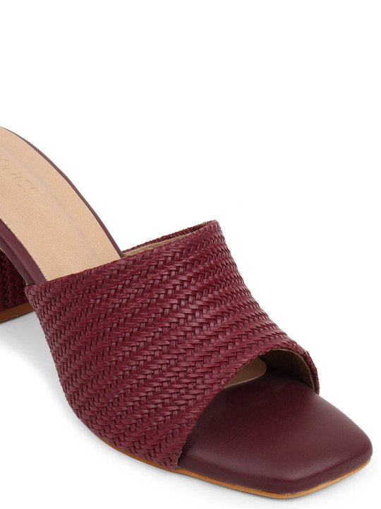 maroon 2 ICONICS Women Brown Block Heels