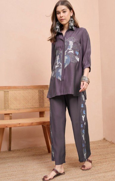 Anouk Embroidered Shirt with Trousers