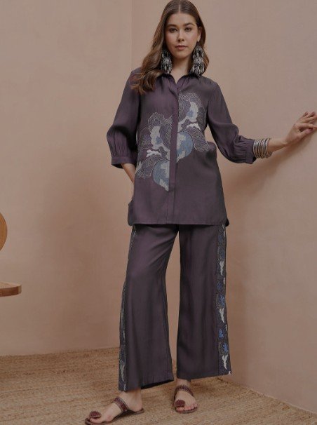 Anouk Embroidered Shirt with Trousers