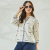 Embroidered Mandarin Collar Casual Shirt