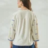 Embroidered Mandarin Collar Casual Shirt