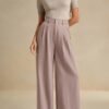 Kotty Women Relaxed Straight Leg High-Rise Pleated Parallel Trousers