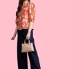 Floral Print Mandarin Collar Casual Shirt
