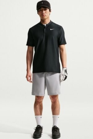 Nike Men Brand Logo Henley Neck Dri-FIT T-shirt