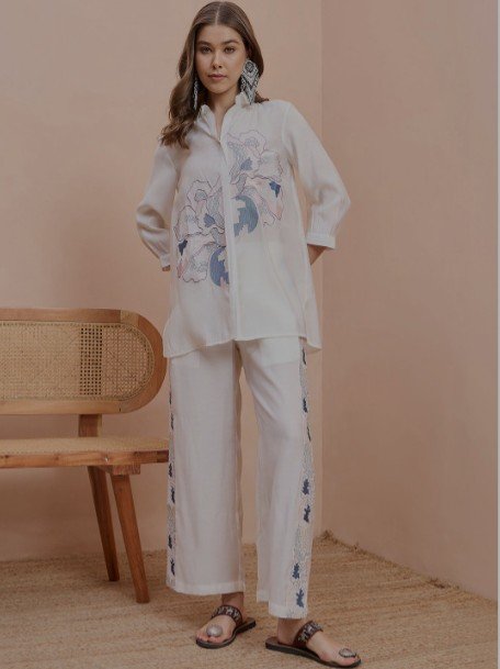 Anouk Embroidered Shirt with Trousers