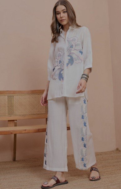 Anouk Embroidered Shirt with Trousers