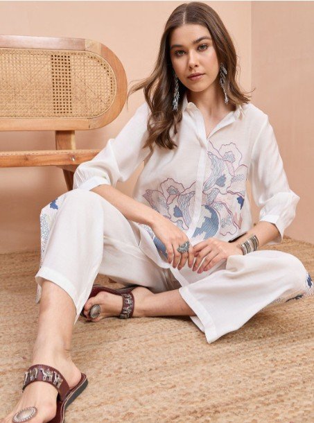 Anouk Embroidered Shirt with Trousers