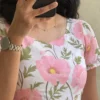 VIHIN TEXTILE Floral Print Viscose Rayon Flared Kurta