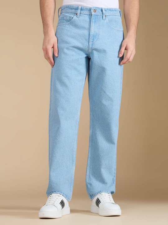 Pepe Jeans Men Relaxed Fit Mid-Rise Low Distress Light Fade Stretchable Jeans