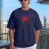 VEIRDO Men Spiderman Printed Pure Cotton T-shirt