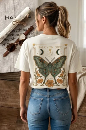 Ascenzo Women Printed Round Neck Pure Cotton Beige T-Shirt