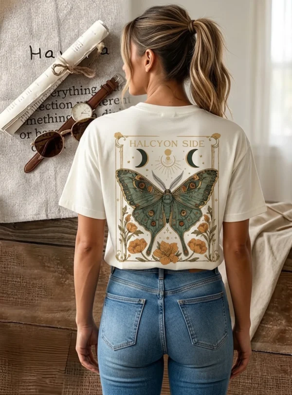 Ascenzo Women Printed Round Neck Pure Cotton Beige T-Shirt