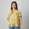 Floral Print Mandarin Collar Casual Shirt