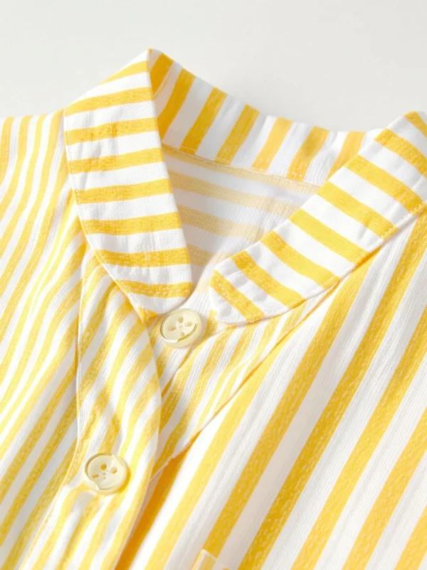 Sheetal Associates Women Regular Fit Striped Mandarin Collar Casual Shirt