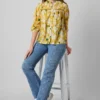 Floral Print Mandarin Collar Casual Shirt