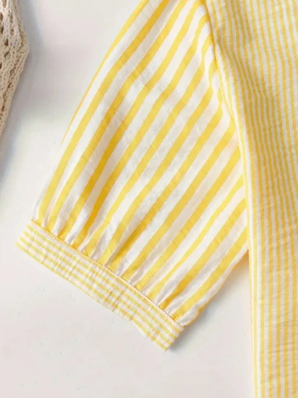 Sheetal Associates Women Regular Fit Striped Mandarin Collar Casual Shirt